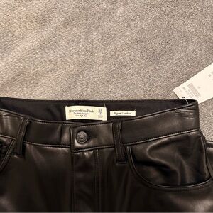 Abercrombie & Fitch Black Faux Leather Trousers